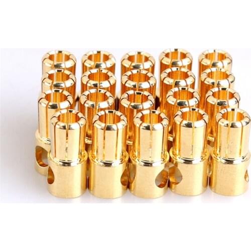 20 Pairs/lot Brushless Motor Banana Plug 6.0mm 6mm Golden Bullet Connector Plated for ESC Battery RC Helicopter Parts