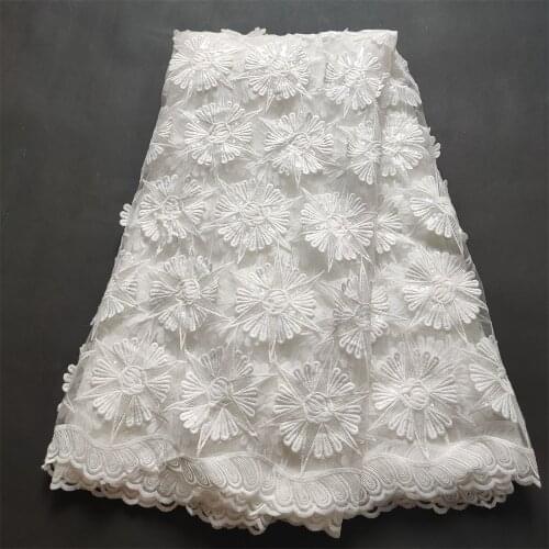 2021 High Quality African Lace Fabric Cotton Fabric Embroidery Swiss French Tulle Lace Pure Cotton 2.5Yards Damask Latest jl042