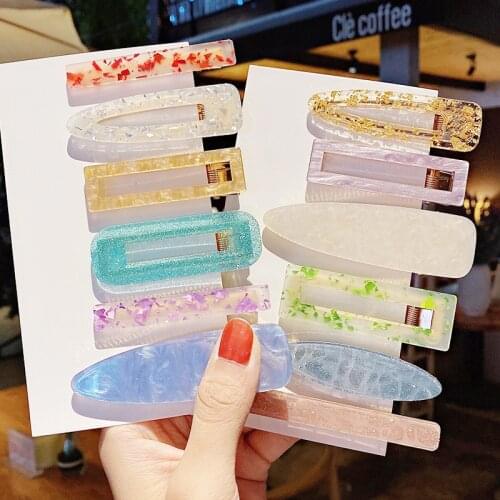 3PCS/Set Charm Geometric Acrylic Acetate Hair Clip Barrettes for Women Girls Hairpins Sweet Party Fashion Headwear Accessories