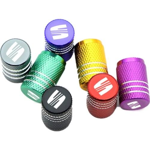 4pcs Car Wheel Tire Air Valve Core Caps for Seat Leon Ibiza Alhambra Niva Kalina Priora Granta Largus Car Logo Tires Auto Gadget