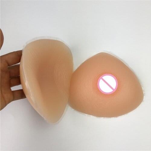 500g triangle realistic silicone breast form crossdresser shemale fake boob artificial prosthesis mastectomy bra insert
