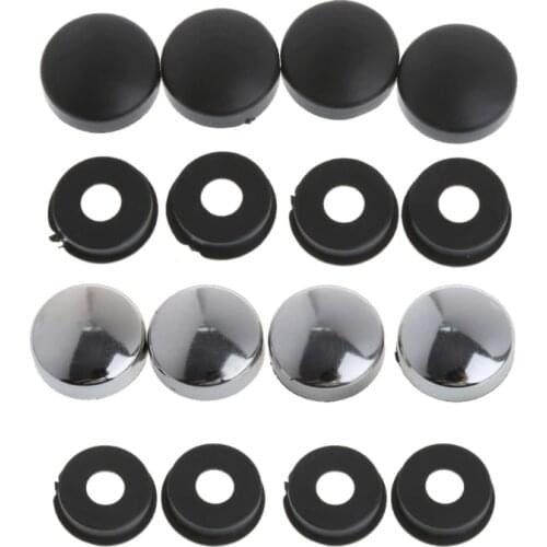 8 Pcs ABS Chrome License Plate Frame Screw Nut Caps+Bolt Cover Set For Car Truck W91F
