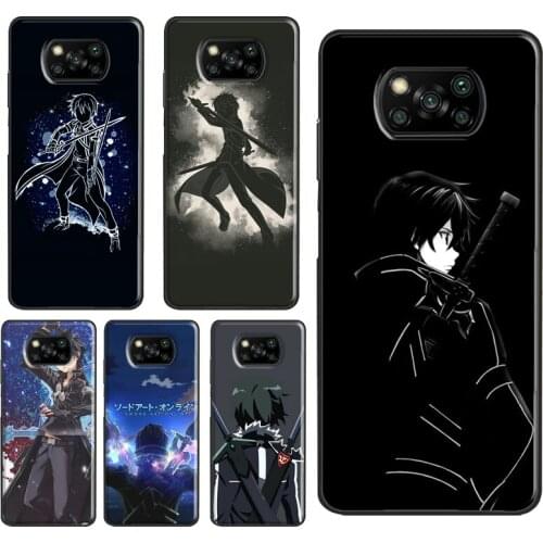 SAO Sword Art Online Kirito Anime For POCO F3 F1 F2 M3 X3 Pro Phone Case For Xiaomi Mi 10T Pro Mi Note 10 Lite Mi 11 Ultra