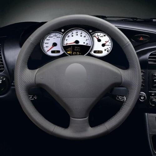 Black Artificial Leather Car Steering Wheel Cover for Peugeot 307 2001-2008 307 SW 2005-2008 2002 2003 2004 2007