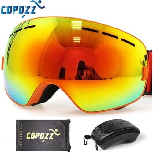 COPOZZ brand ski goggles double layers UV400 anti-fog big ski mask glasses skiing men women snow snowboard goggles GOG-201 Pro