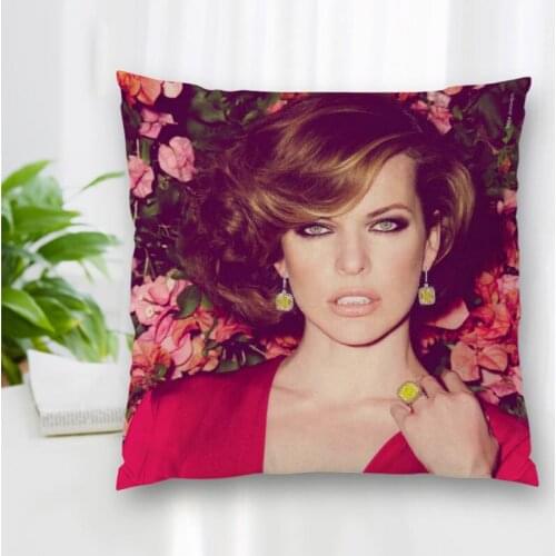 Hot Sale Custom Decorative Pillowcase Actor Milla Jovovich Square Zippered Pillow Cover Best Nice Gift 20X20cm 35X35cm 40x40cm