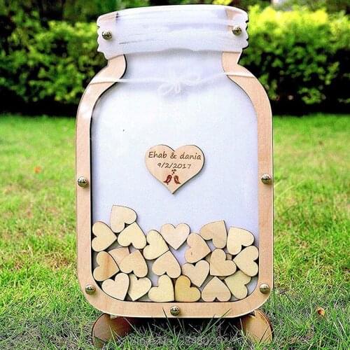 Wooden Wedding Mason jar Alternative Guest Book, Elegant Drop Box ,Mr&Mrs Guest Book Classic , wedding Guest Book
