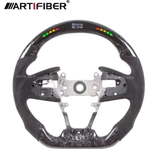 Race display 100% Real Carbon Fiber LED Steering Wheel for Honda Civic,Type R