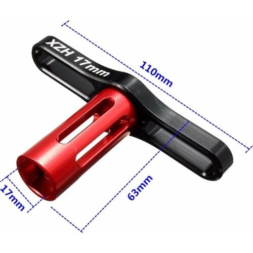 HOT Sale XZH Wheel HEX Nuts Sleeve Wrench 17mm Metal Tools RC Car 1/8 Black&Red For RC Car Boat Quadcopter