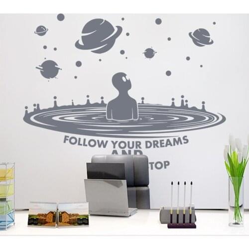 Creative Alien Wall Stickers 2021 New Abstract Home Office Decor Teenager Living Room Bedroom Wall Decoration DIY PVC Art Decals