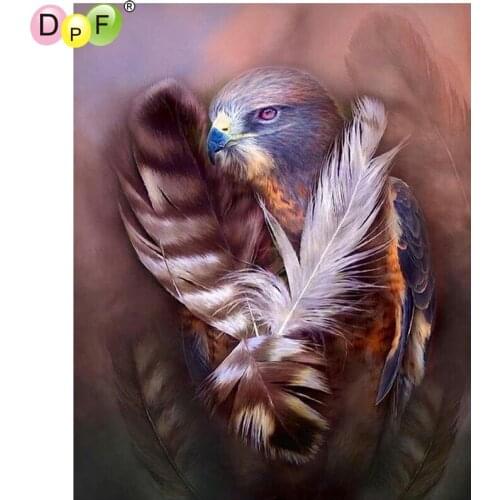 DPF The eagle feathers 5D square home decor diamond embroidery crafts diamond painting cross stitch needlework diamond mosaic