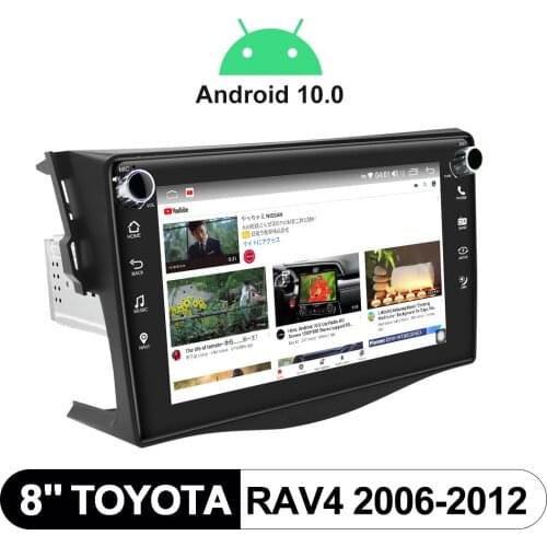 Radio Tape Recorder 1 din 8” Car Multimedia Player For Toyota Rav4 2006-2012 Android 10.0 Car Music System With Physical Button