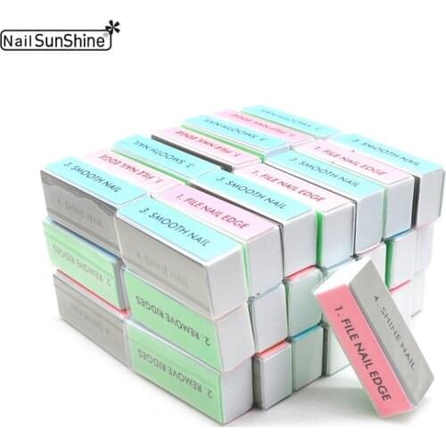 New 100 PCS Mini Nail Buffer Block Nail Sponge Sanding Buffing Lixa Nails Accessory Lime 4 Side UV Gel Nail Polish Shiny Tools