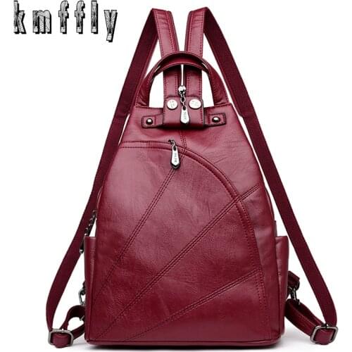 Multifunction Ladies Backpacks High Quality Leather Bagpack Simple Travel Bags for Women 2020 Mochila Feminina For Teenage Girls