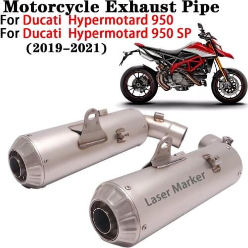 Motorcycle Double Exhaust Modify Muffler For Ducati Hypermotard 950/950 SP 2019-2021 Escape Moto Link Pipe Double Hole Tailpipe