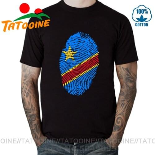 Tatooine Congo Flag Fingerprint men T shirt women Congo Thumbprint T-shirts 2020 New Arrival Fashion Design Patriotic Tee shirt