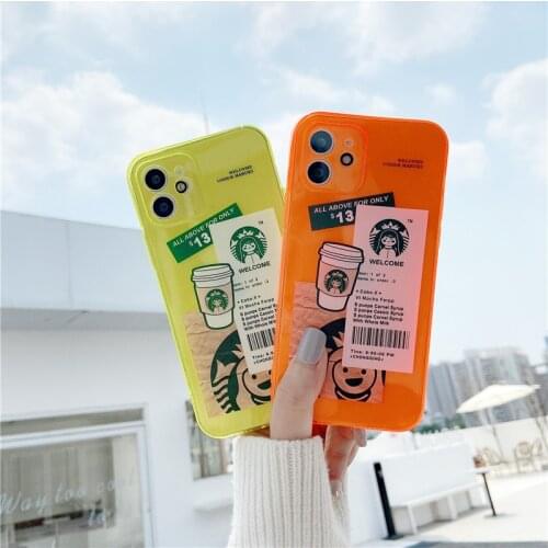 New Art Coffee Girl Soft Case For Iphone 11 12 Pro Max Mini 7 8 Plus Xr X Xs Se Silcone Phone Cover Fluorescence Fundas Capa