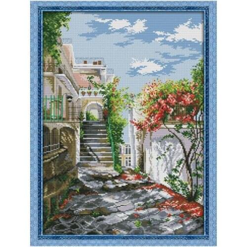 Garden Villa 3 cross stitch kit aida 14ct 11ct count printed canvas stitches embroidery DIY handmade needlework