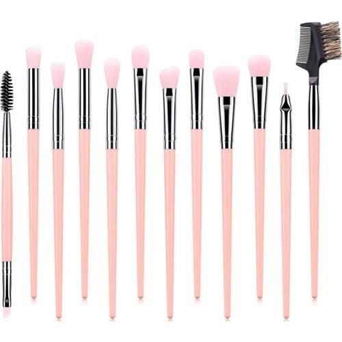 12Pcs Professional Makeup Brushes Set Eyeshadow Eyeliner Make Up Brushes Cosmetics Blending Soft Brush Easy To Use Beauty Tools