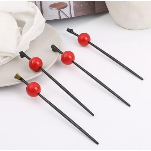 New Woman Candy Color Hair Sticks Sweet Simple Ball Stick Flower Ball Head Hair Style Decorated Hair Accessories Hari Clip T1466
