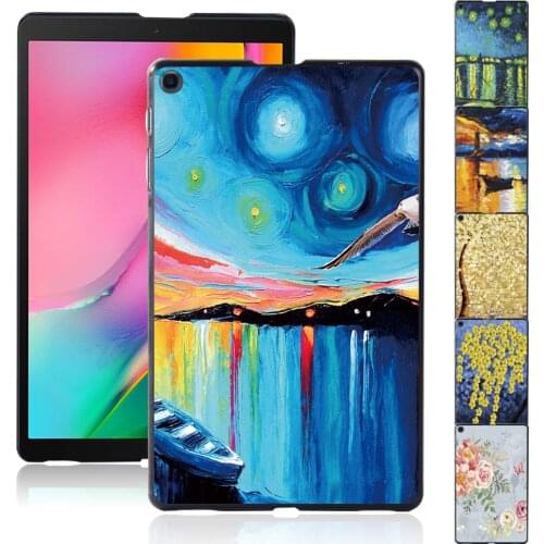 Plastic New Cover for Samsung Galaxy Tab A 8.0 (2019) T290 T295 Paint Pattern Durable Ultra Slim Tablet Shell Case + Free Stylus