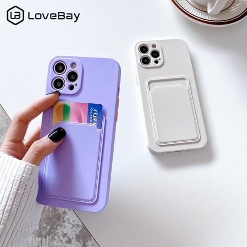 Solid Color Wallet Card Bag Camera Protective Phone Case For iPhone 11 Pro Max XR XS X 12 Mini 7 8 Plus SE 2020 Soft TPU Back