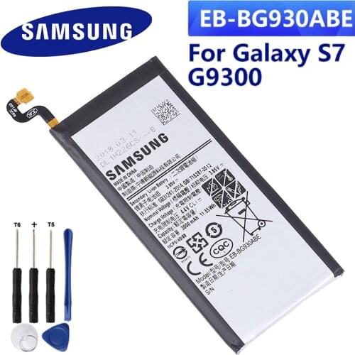 SAMSUNG Orginal EB-BG930ABE 3000mAh Battery for Samsung Galaxy S7 SM-G930F G930FD G930W G930A G930V/T G930FD G9300 +Tools