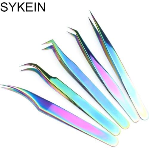 Stainless Steel Tweezers Volume Eyelashes Extensions Eyebrow Tweezers Curved Straight Non-magnetic Eyelash Makeup Beauty Tools