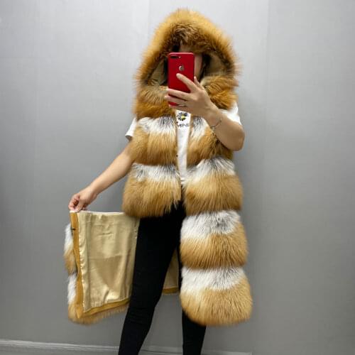 QD.YISHANG Red Fur Coats