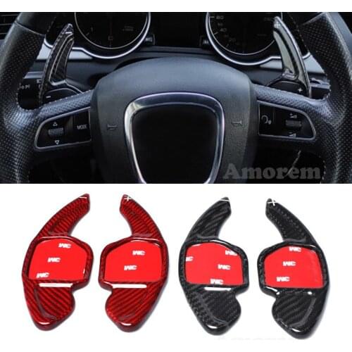Paddle Shift For Audi A4 B8 A3 8P S3 Q5 A8 R8 TT TTS MK2 8J A5 S5 Coupe 2006-2010 Steering Wheel Extension Shifter Carbon Fiber