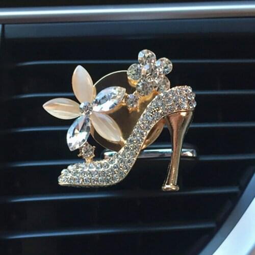 Bling High Heel Car Decoration Interior Air Freshener Auto Outlet Perfume Clip Car Scent Diffuser Elegant Car Accessories Girls