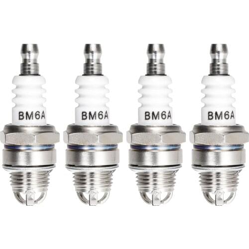 Uxcell BM6A Spark Plug 3 Electrode , for M7 / L7T / CJ8 Spark Plug Replacement , 4pcs