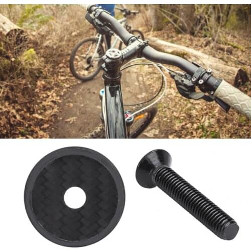 Cap Carbon Fiber Bicycle Stem Headset Top Cap with Screw for Mountain Bike For Bicycle Accessory