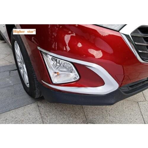 Higher star ABS chrome 2pcs car front fog lamp decoration trim+2pcs rear fog lamp trim cover for Chevrolet Equinox 2017-2018
