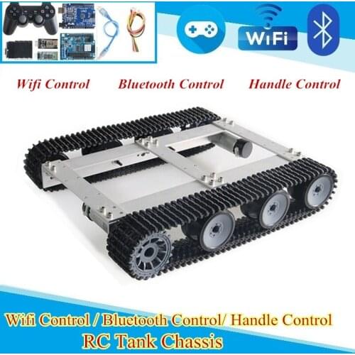 Wifi/ Bluetoth/ PS2 Version TP301 Smart Tank Chassis Tracked Chassis Remote Control Platform with Dual DC Motor for Arduino