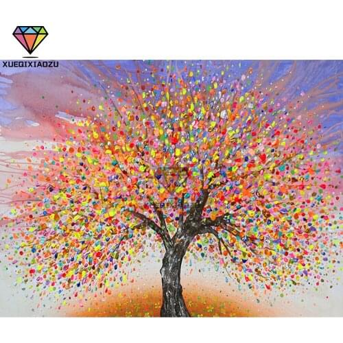 XUEQIXIAOZU Full Square/Round Color Tree Diamond Drawing Diamond Embroidery 5D DIY Diamond Setting Mosaic Painting Gifts New