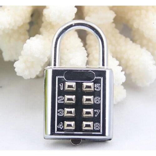 8 Digit Push Button Number Combination Padlock Mechanical Code Lock Wardrobe Password Lock Luggage Travel Safe Locks