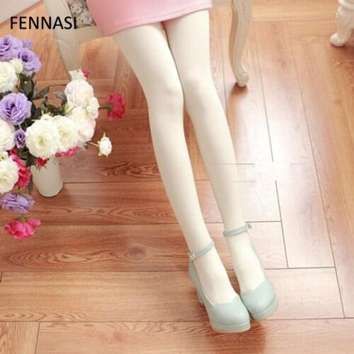 FENNASI Dance Colored Tights Sticky Woman Soft Nylons Lady Sexy Woman Pantyhose Cute Kawaii Tights Glossy Black Pink Warm Tights