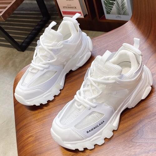 2021Summer Mesh Hollow Luxury Design Lace-Up Wedges Walking Shoes Women Sneaker Transparent Crystal Jogging Sport Shoes