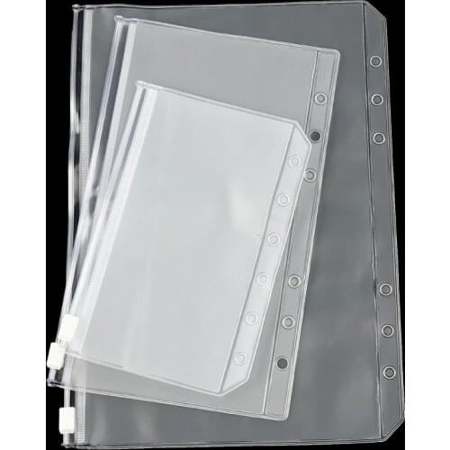 1PCS A5/A6/A7 Zip Lock PVC Loose-leaf Storage Pouches Bag Zipper Matte Clear Resealable Photo Organization Bag 2020 new