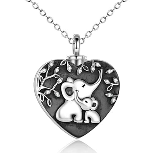 1PC Urn Necklaces For Ashes Cremation Jewelry Elephant Urns For Human Ashes Pendant Necklace
