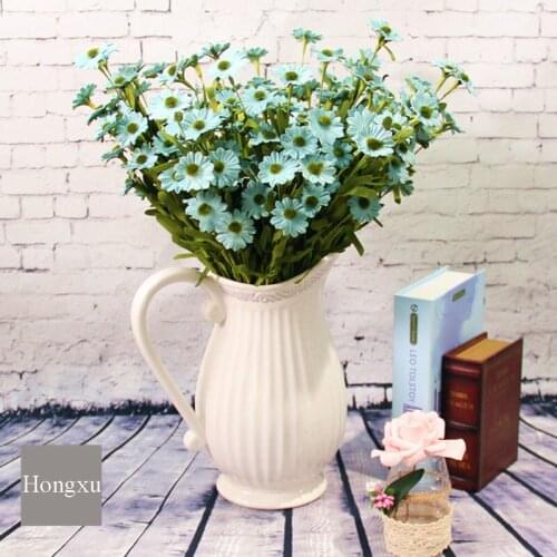 10pcs/lot simulation 9 heads daisy flower bouquet creative home garden decoration artificial fake flower wreath silk flowers