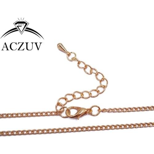 100pcs 2mm 20cm to 80cm KC Gold Metal Encryption Curb Chain Necklaces Bracelets Watch Chains for Pendant Jewelry FCC004