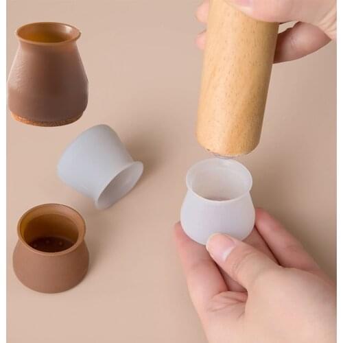 16PCS/Set Round Shape Silicone Furniture Leg Protection Cover Table Feet Pad Protector For Chair Leg Floor Anti-slip Table Legs