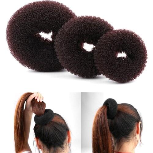 2pcs/Set Women Magic Shaper Donut Hair Ring Bun Fashion Accessories Styling Tool Lady Elegant Hair Tools
