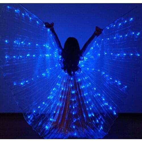 2018 Stafe Performance Prop Children Dancewear Kids LED Wings Light Up Wings Belly Dance Wing Costume Accessories (with sticks)