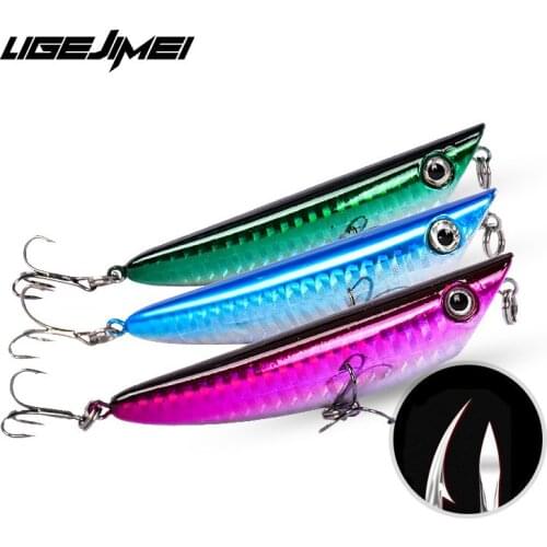 3pcs/Lot Pencil Lure 85mm 10g Fishing Set Swimbait Top Water Lure Iscas Artificiais Pike Lure Trout Allblue Fishing Lure Wobbler