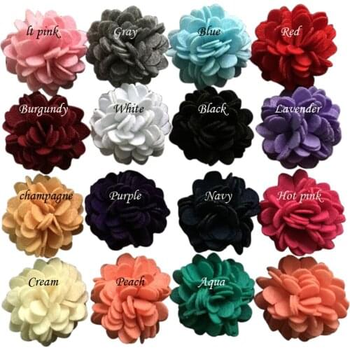 30pcs/lot New Sytle Felt Fabric Hair Flower DIY Ruffle Felt Flower Wedding Handmade Fabric Flower