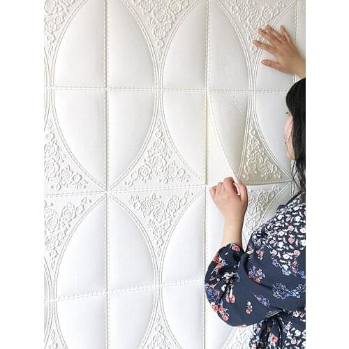 3D self-adhesive foam wall stickers soft bag personalized decorative wall renovation anti-collision sound insulation-74