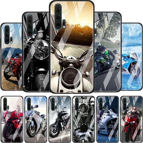 Moto Cross Motorcycle Soft Tempered Glass Cover For Honor 30 20 10 9X 8X Lite Pro Plus Phone Case Coque Shell